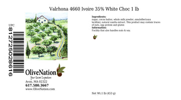 Valrhona 4660 Ivoire Feve 35% White Baking Chocolates from OliveNation, Rich Wafers for Baking & Melting - 1 lb