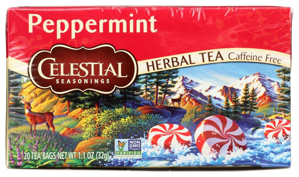 Celestial Seasonings Herbal Tea - Peppermint - Caffeine Free - 20 Count (Pack of 6)