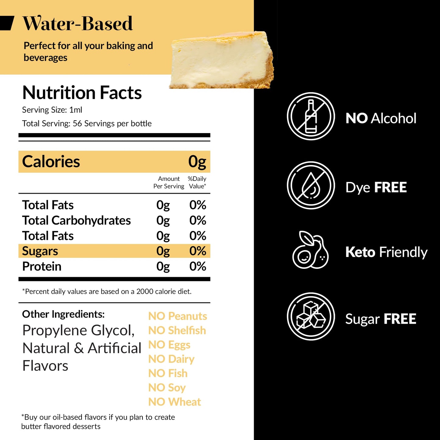 Dolce Flav Cheesecake Extract 2 Oz - Kosher, Sugar-Free, Concentrated Creamy Flavor For Desserts, Frostings & Pastries, Includes
