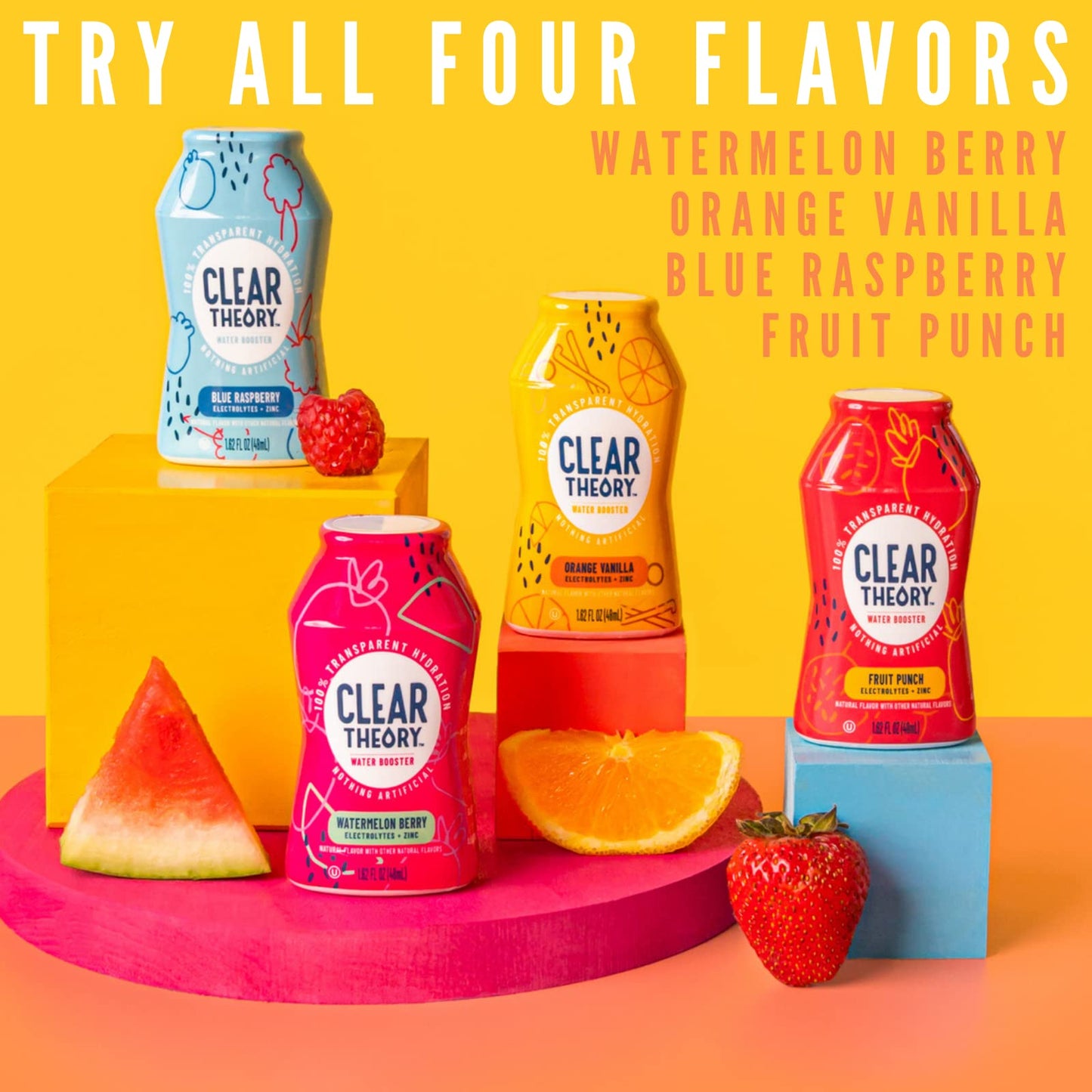 Clear Theory Water Flavoring Drops With Electrolytes, Water Enhancer Liquid Flavored Water Drink Mix, Hydration For Kids, Vegan,