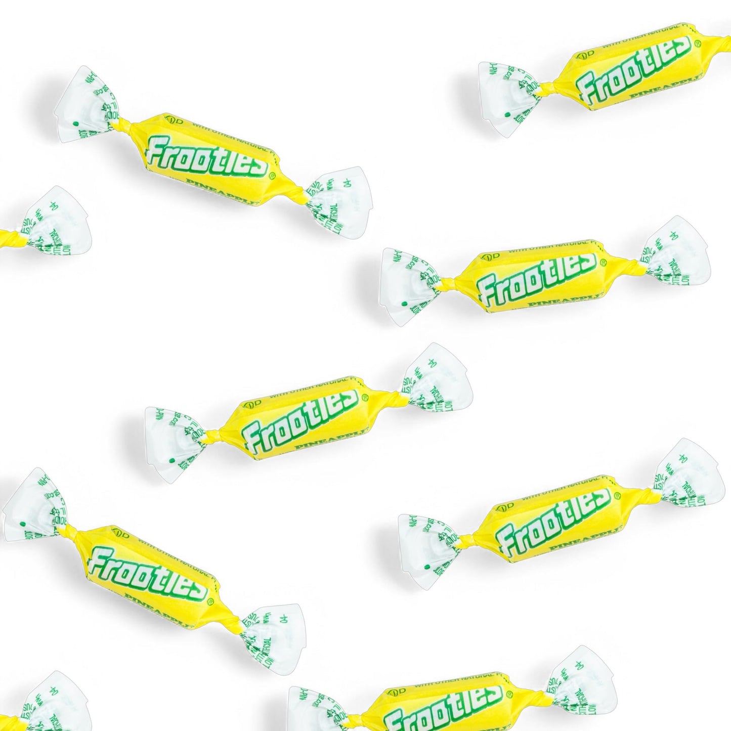 Assortit Holiday Pineapple Tootsie Roll Frooties Chewy Candy, 1.5 Lb, Yellow, Individually Wrapped, Resealable Bag, 85+ Pieces