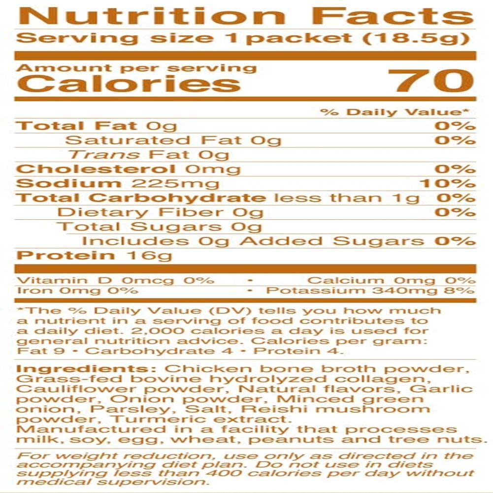 Dr. Kellyann Bone Broth Collagen Powder Packets – 16g Protein, Keto & Paleo-Friendly, 4.55 Ounce (Pack of 1)
