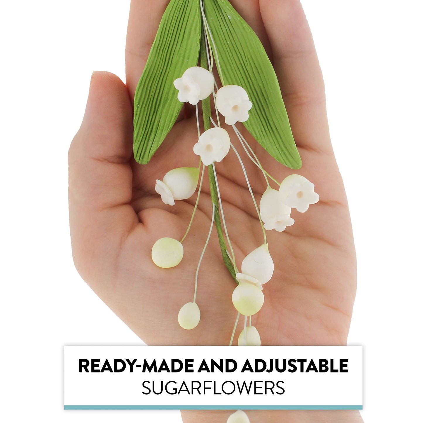 Global Sugar Art Lily Of The Valley Sugar Cake Flowers Spray White, 4 Count By Chef Alan Tetreault
