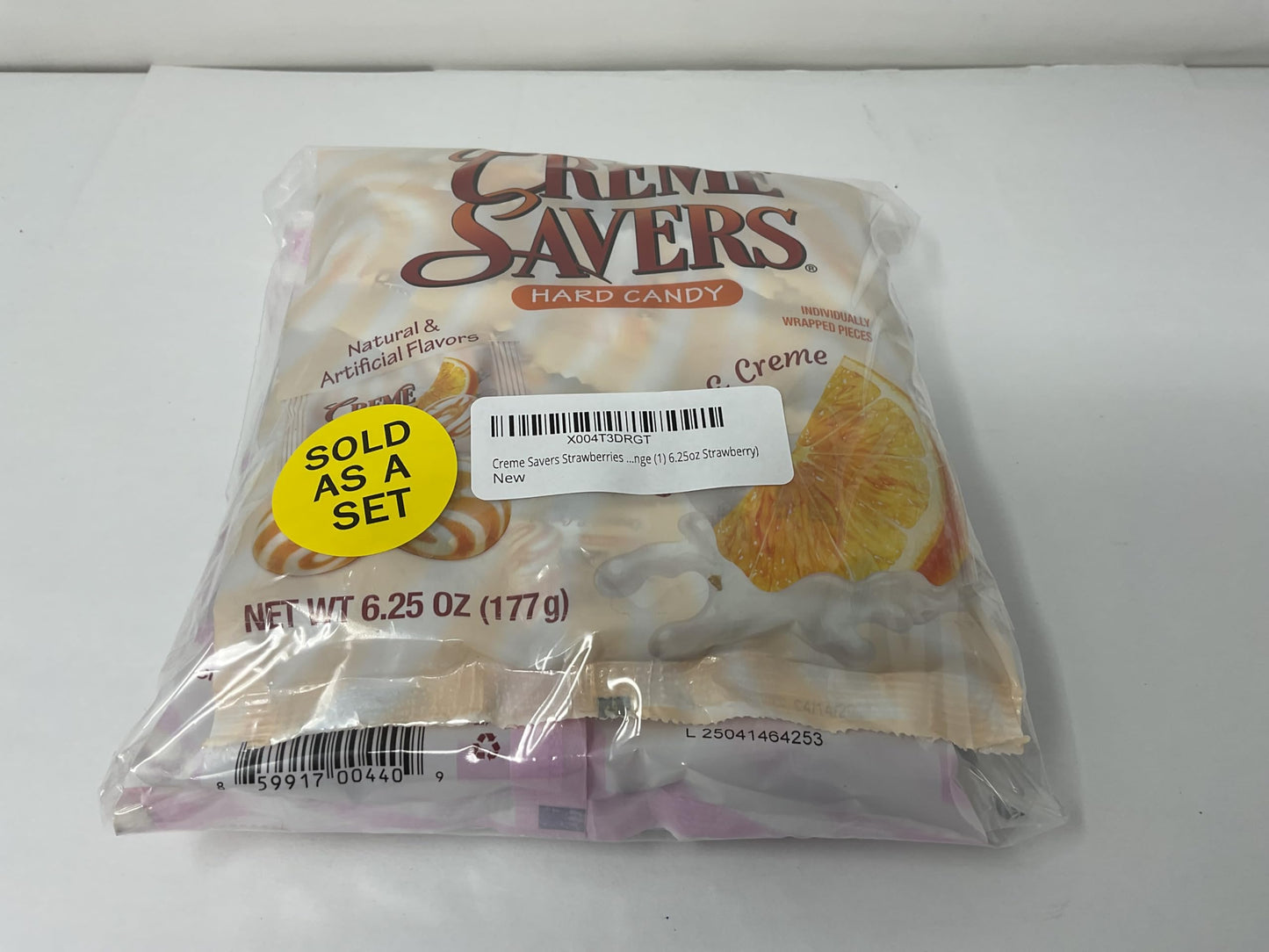 Creme Savers Strawberries and Creme + Orange and Creme Hard Candy 6.25oz Two Pack | Taste of Fresh Strawberries in Rich Cream +