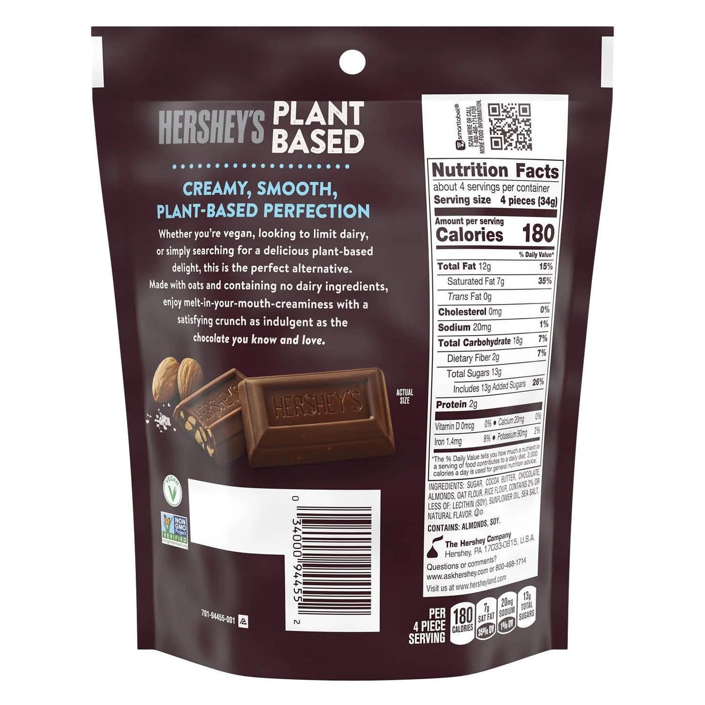 Extra Creamy Almond Sea Salt Plant-Based Candy Bag By Hersheys