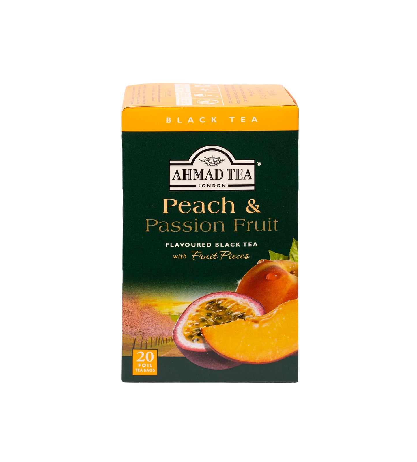Ahmad Tea Black Tea Teabags, Peach & Passion Fruit, 20 Count (Pack of 6) - Caffeinated, Sugar-Free, Model 699