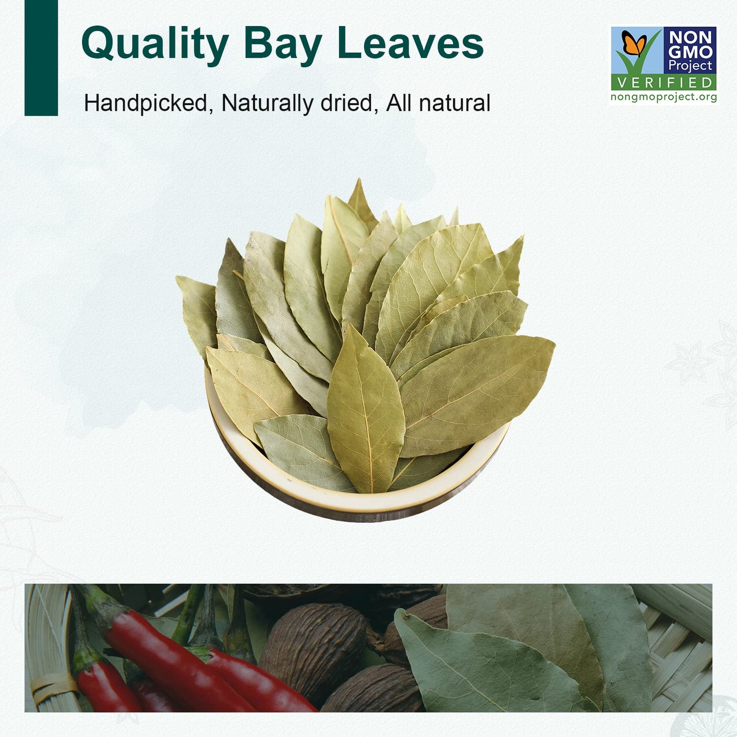 Soeos Bay Leaves Dried Herbs, Whole Bay Leaves, 1 lb (454g) Bulk Packaging