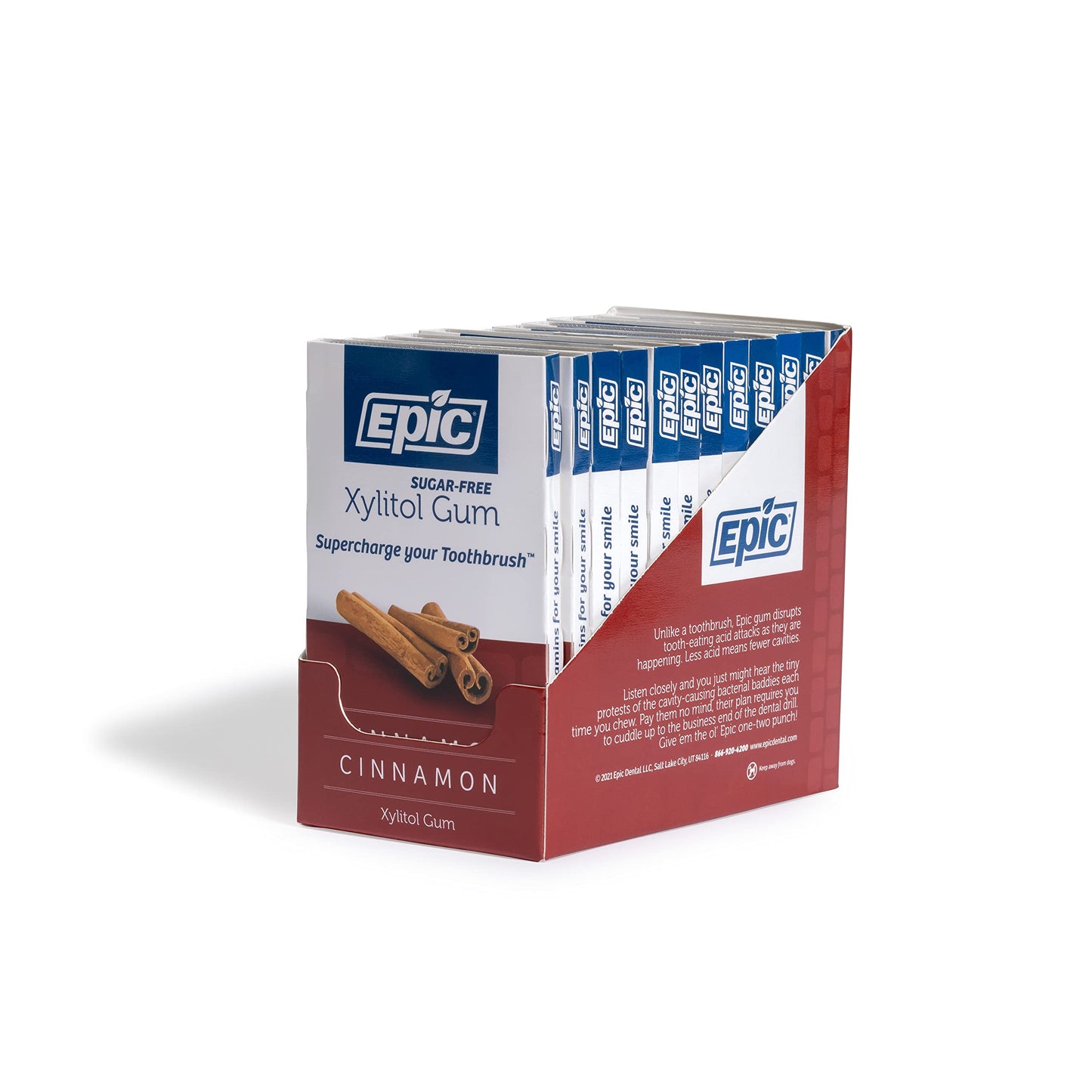 Epic Dental Cinnamon Gum - Xylitol Sweetened - Case Of 12-12 Pack12