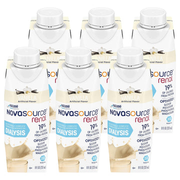 Nestle Novasource Renal Nutritionally Complete Formula Vanilla 8 oz Carton, 6 Count