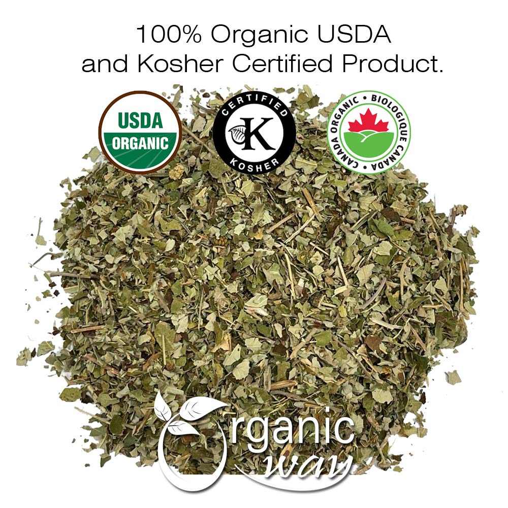 Organic Way Dried Blackberry Leaf Whole - Organic, Kosher Certified, Raw, Vegan, Non-GMO, Gluten Free - 4 Oz