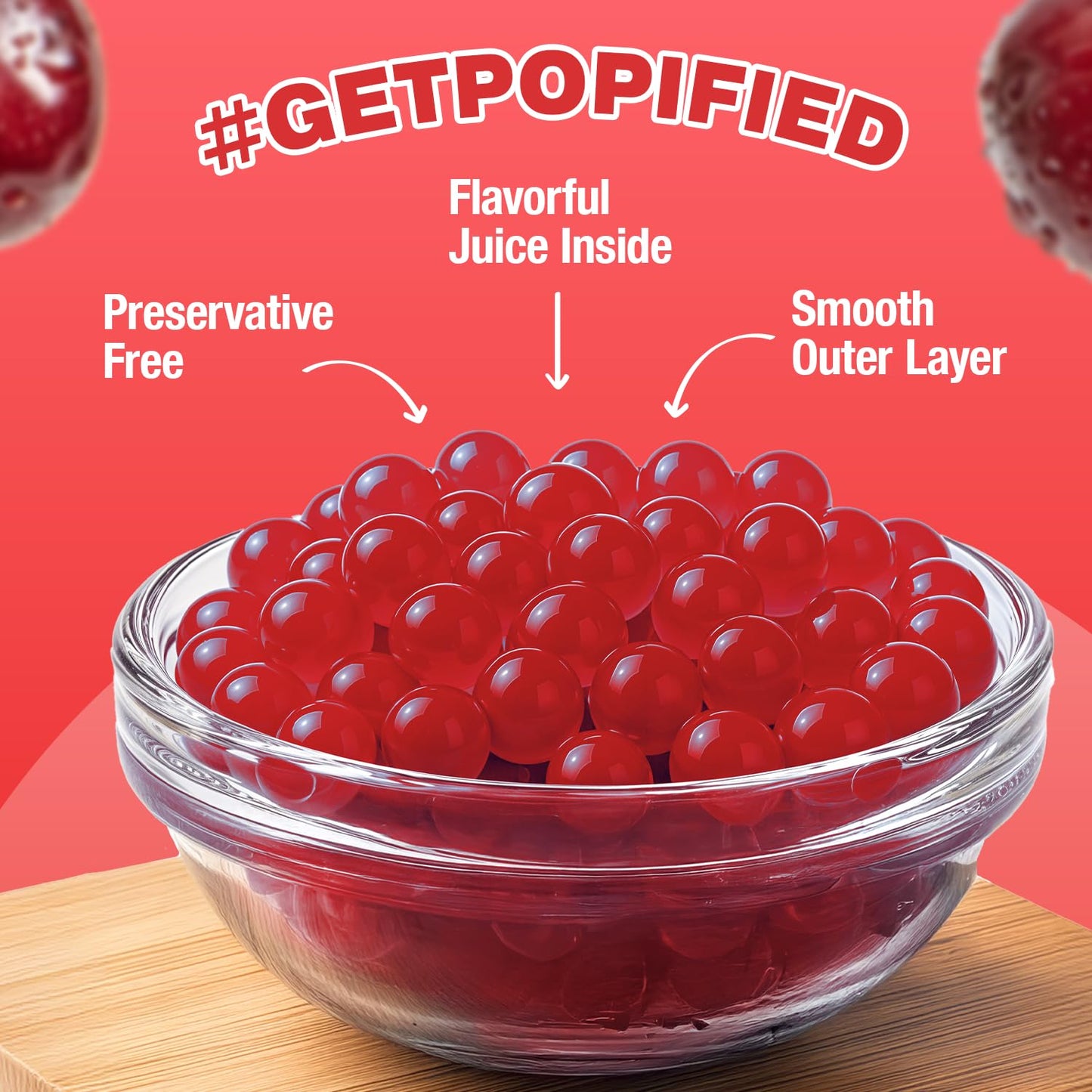 BOBAVIDA Popping Boba Pearls Variety Pack - Blue Raspberry & Red Cherry, 2 Tubs, ICEE-Inspired Flavor, Includes Straws