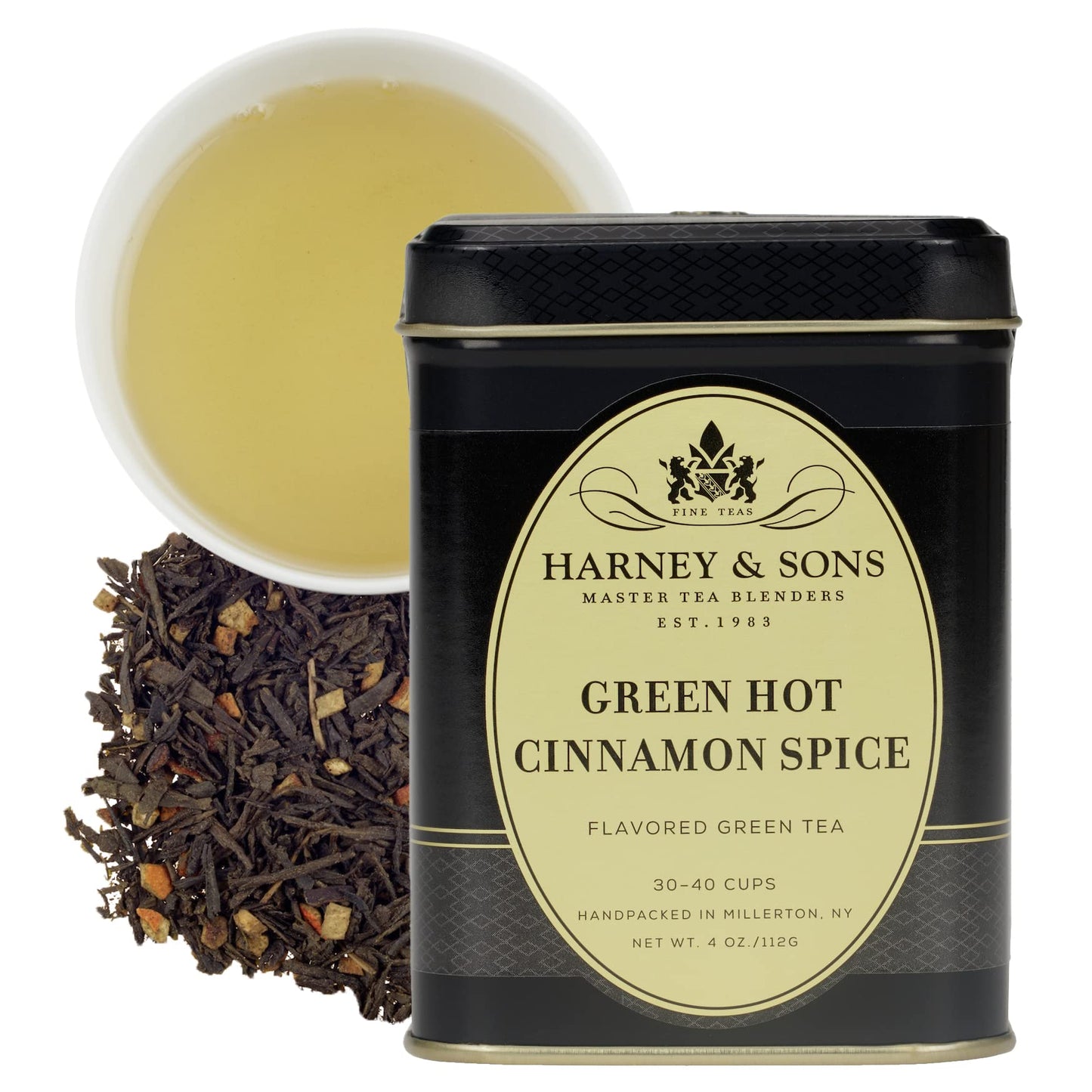 Harney & Sons Green Hot Cinnamon Loose Leaf Tea, 4 Ounce, Green