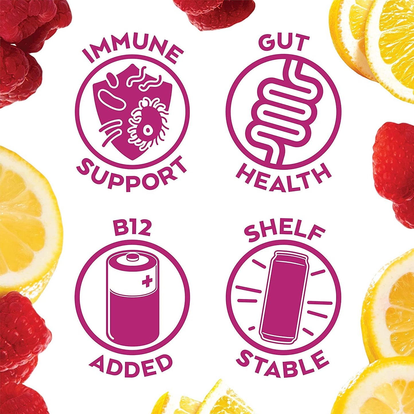 Humm Probiotic Kombucha Zero Sugar Raspberry Lemonade - No Refrigeration Needed, Keto-Friendly, Organic, Vegan, Gluten-Free - 12