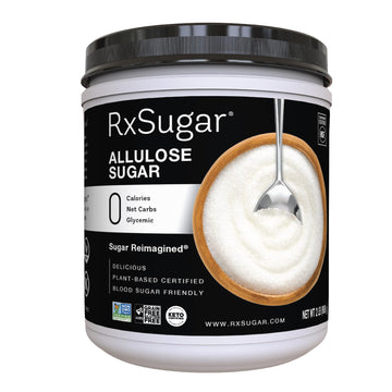 Rxsugar Delicious Plant-Based Crystal Sugar, Allulose, 32 Oz | Allulose Sweetener | 0 Calorie, 0 Net Carbs, 0 Glycemic | Diabete