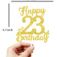 23 Birthday Cake Toppers - Gold Glitter, 23Rd Birthday Decorations For Men & Women