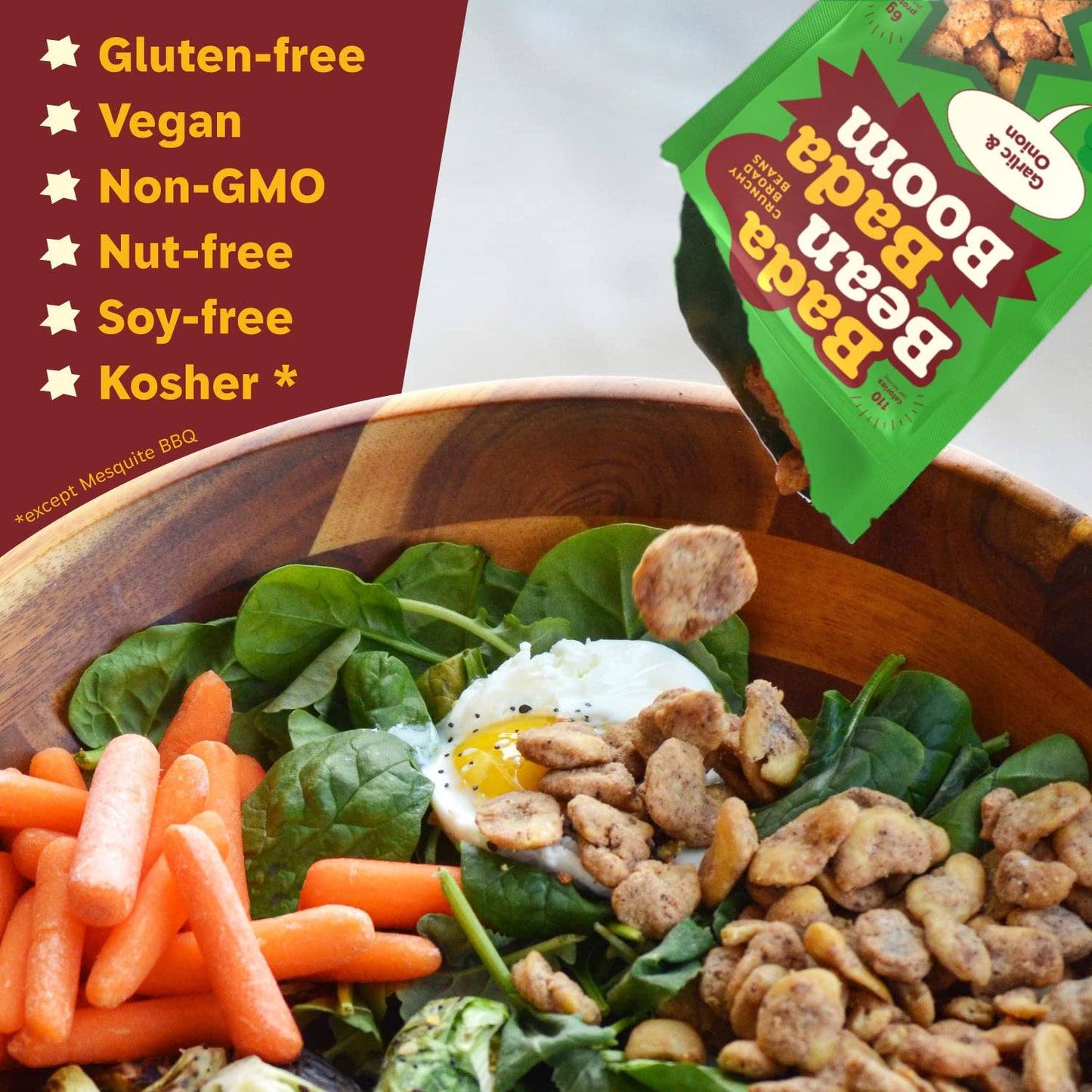 Bada Bean Bada Boom, Crunchy Roasted Broad Bean Snacks (Fava), High Protein, Vegan, Gluten-Free - 110 Calorie Packs, Spicy Wasab
