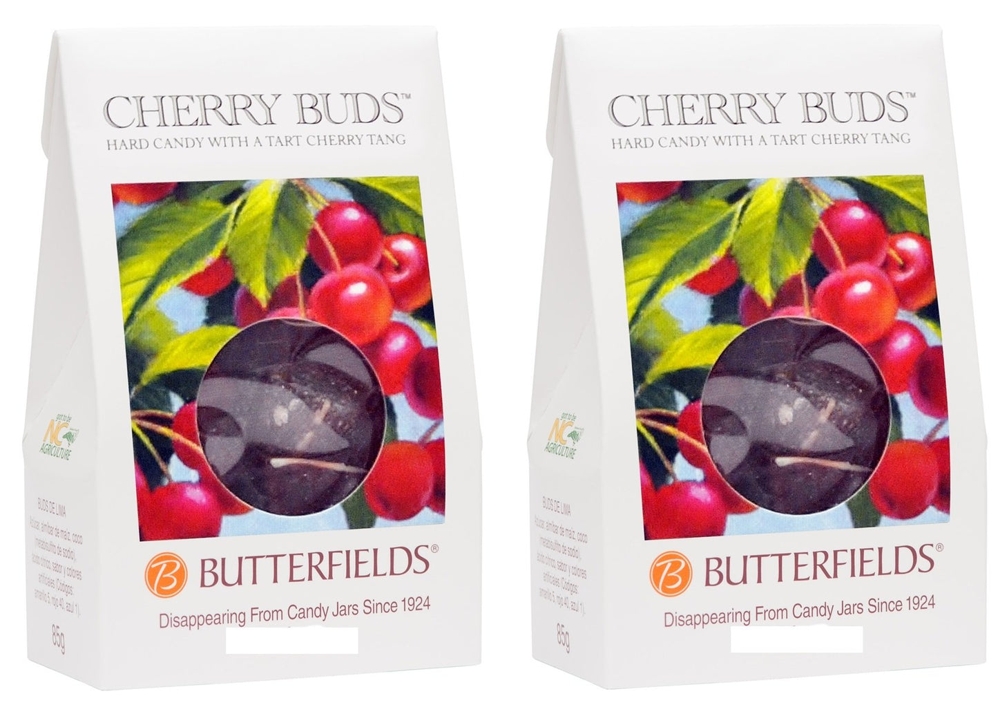 Butterfields Candy - Gourmet, Old-Fashioned CHERRY Buds Hard Candy, 7 oz. (2-Pack) | Gluten Free | Made with 100% Real, Pure Can
