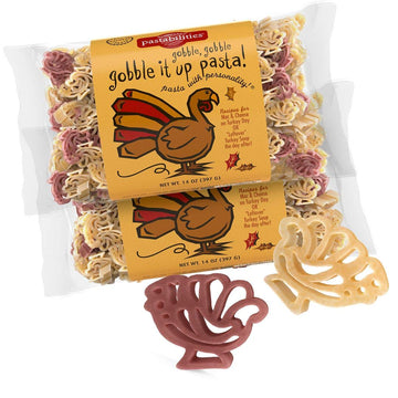 Pastabilities Fun Shaped Pasta For Kids - Gobble It Up - Turkey Shaped Fun Theme, Non-Gmo Natural Wheat And Vegetable Pasta, All-Natural, Kosher Certified, Made In The Usa, (2 Pack, 14 Oz)