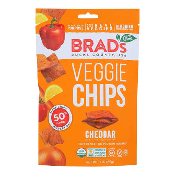 Brad'S Raw Chips, Cheddar Vegan Snack (Gluten Free & Organic), Buy Twelve And Save Per Bag, Each Bag Is 3 Ounces (Pack Of 12)