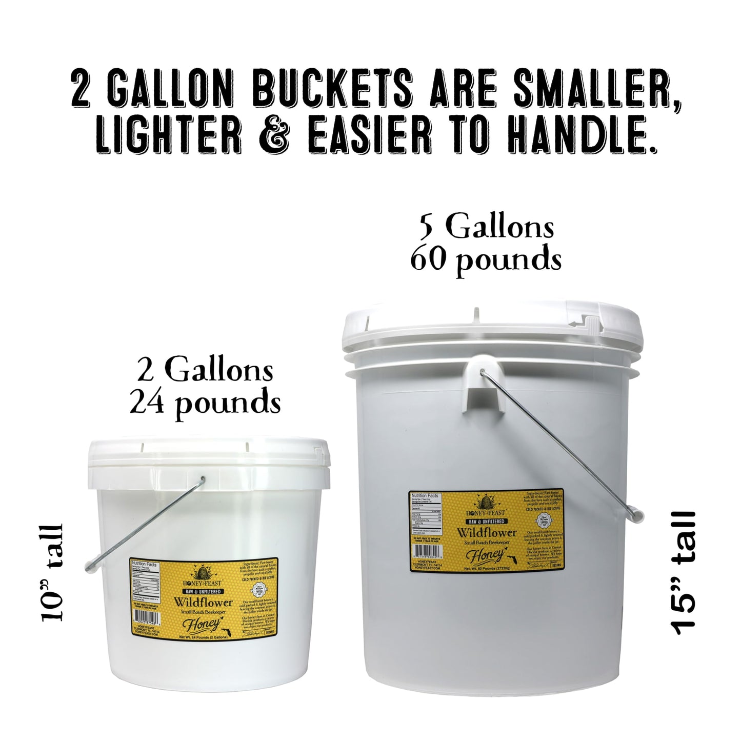 Honey Feast Raw Orange Blossom Honey - 2 Gallons Bulk, All Natural, Unfiltered, Unheated, Easy To Handle & Economical