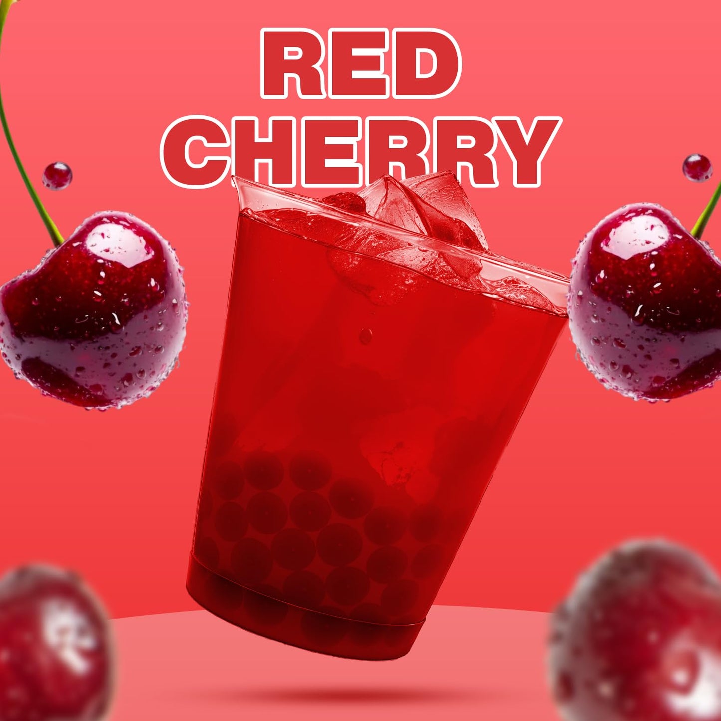 BOBAVIDA Popping Boba Pearls Variety Pack - Blue Raspberry & Red Cherry, 2 Tubs, ICEE-Inspired Flavor, Includes Straws