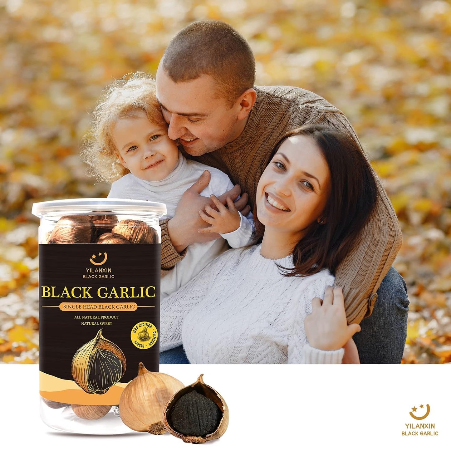 Generic Premium Single Clove Black Garlic /17.2 Oz (500 G) Whole Black Garlic Fermented For Full 90 Days, Non-Additives, Ready T
