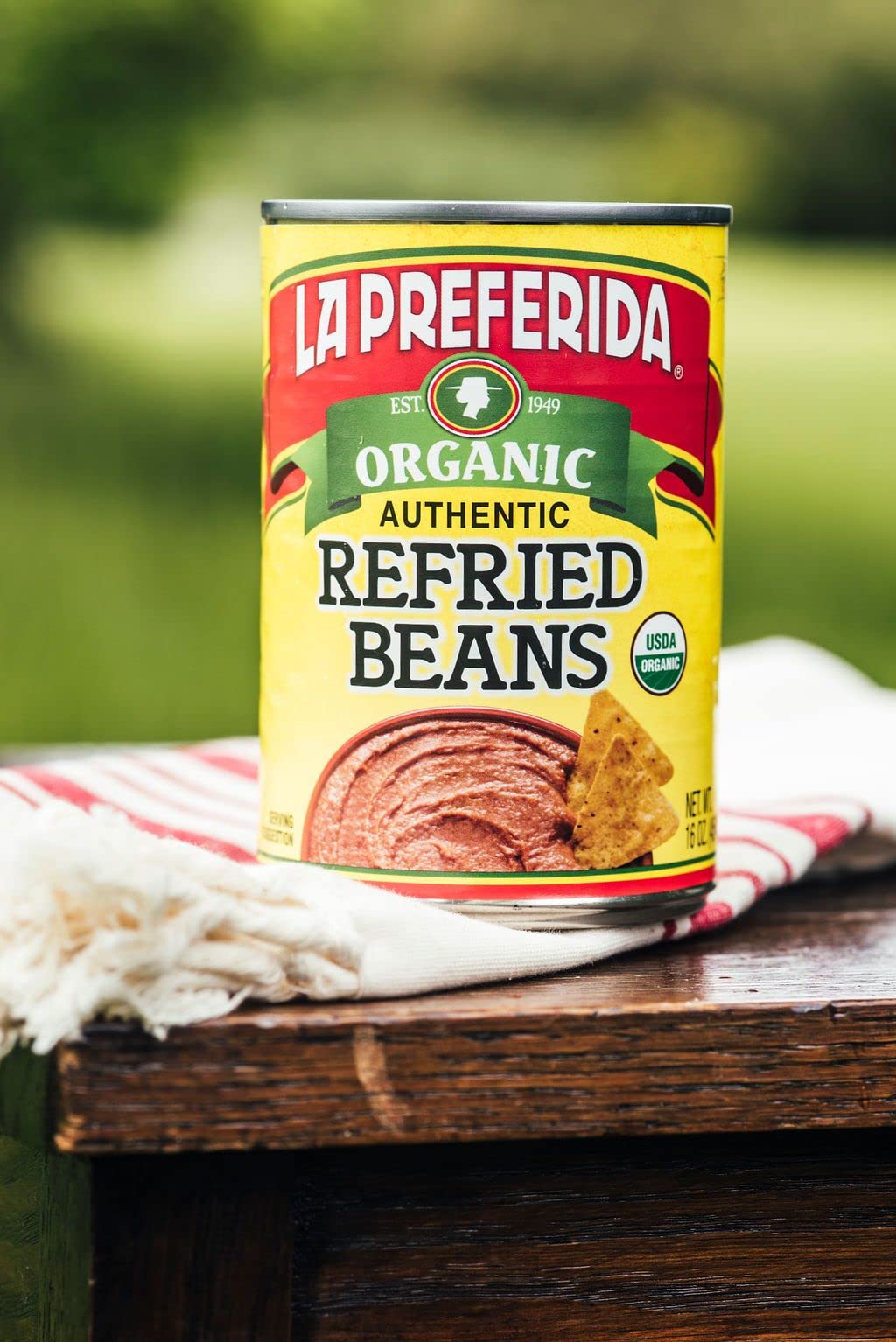 LA PREFERIDA Organic Refried Pinto Beans, 100% Vegan, 15 oz. (Pack of 18), USDA Certified, 9g Protein, 5g Fiber