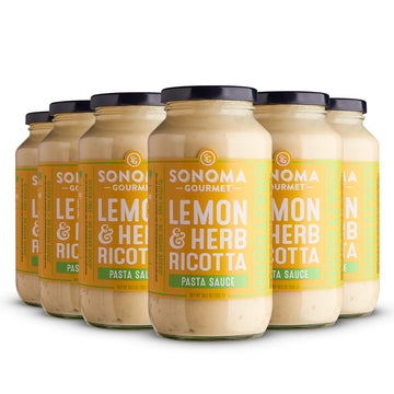 Lemon Herb Ricotta Pasta Sauce | Non-Gmo, Gluten-Free And No-Sugar Added | Fresh Ingredients | 25 Ounce Jars (Pack Of 6)
