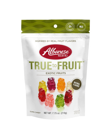 Albanese World'S Best True To Fruit - Exotic Fruits Gummies, 7.75Oz Bag Of Candy (Pack Of 6), Individually Wrapped Soft & Chewy