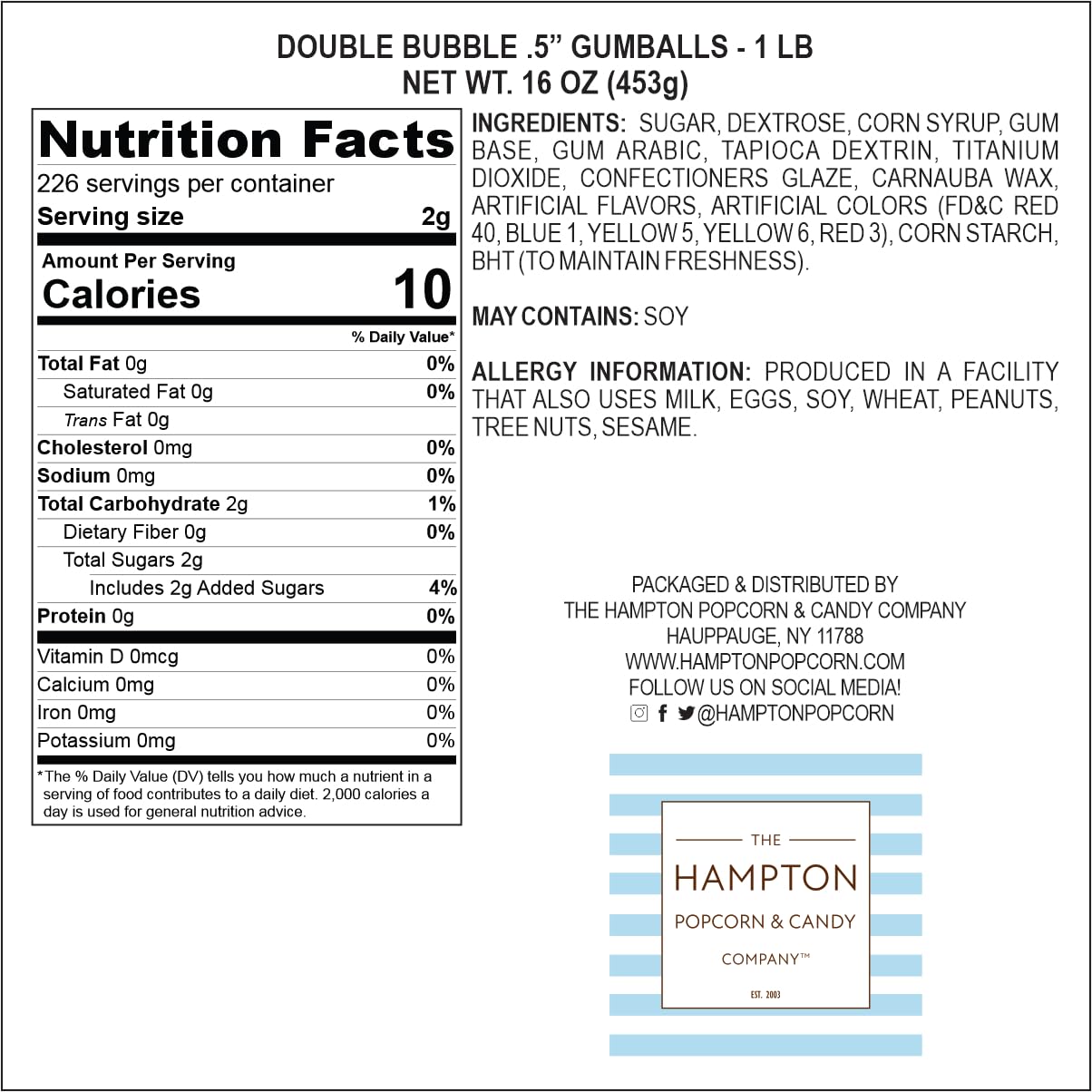 Gumballs For Gumball Machine, 0.5 Inch Mini Gumballs, Approx. 280 Pieces, 1Lb Bulk Bag, Dubble Bubble Assorted Fruit Flavored Bu