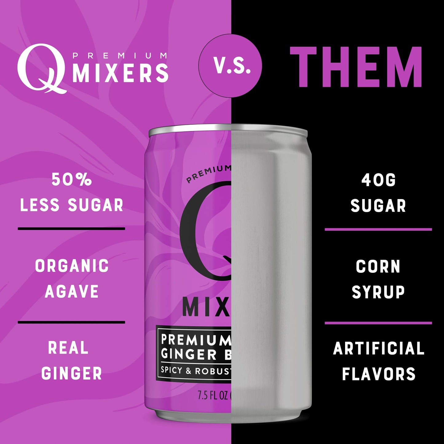Q MIXERS Premium Ginger malt-inspired, 7.5 Fl Oz, Pack of 24, Made with Real Ingredients