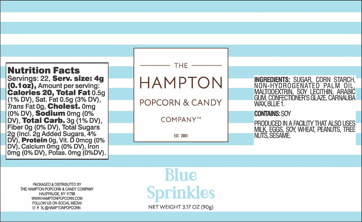 Blue Sprinkles Jimmies 3.17 Oz, Sprinkles For Cake Decorating, Cake Sprinkles, Sprinkles For Baking, Ice Cream & More, The Hampt