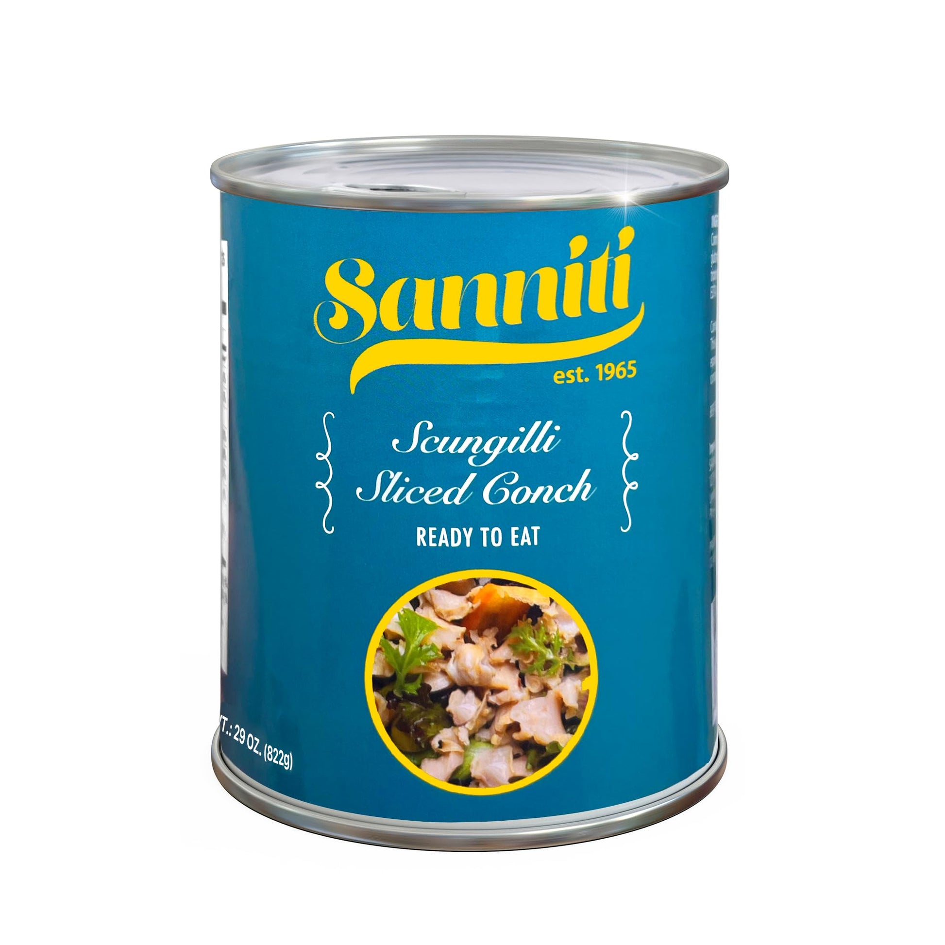 Sanniti Scungilli | Sliced Conch | Ready To Eat | Canned Seafood | 29 Oz
