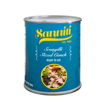 Sanniti Scungilli | Sliced Conch | Ready To Eat | Canned Seafood | 29 Oz
