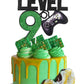Caiwowo Level 9 Game Birthday Cake Topper - Paper Decoration, Black, for Boys 9th Birthday Party
