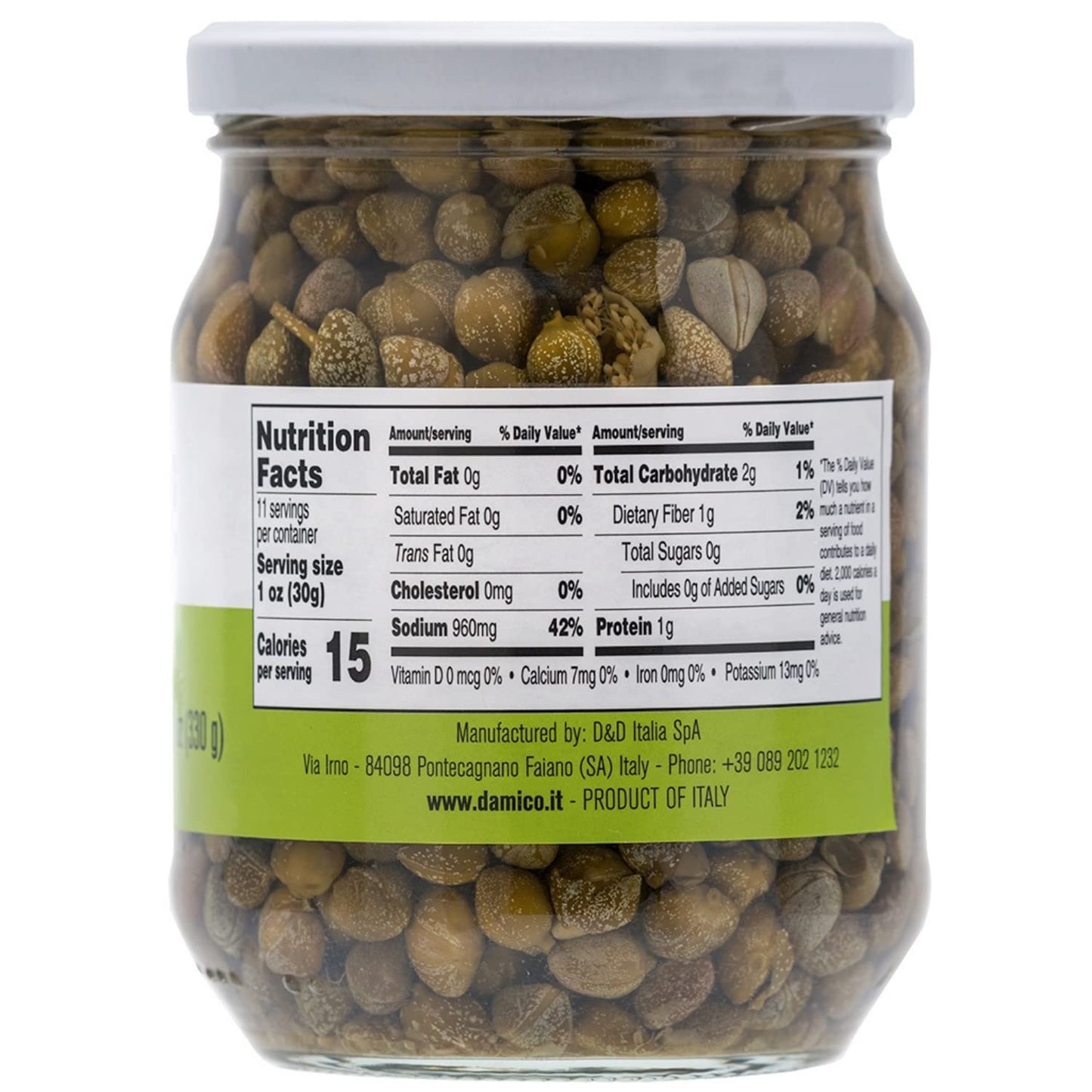 Capers, #9, Premium Quality Italian Capers In Brine, Jar, 20.5Oz,Non-Gmo, Product Of Italy, Fratelli D'Amico (20.5Oz)