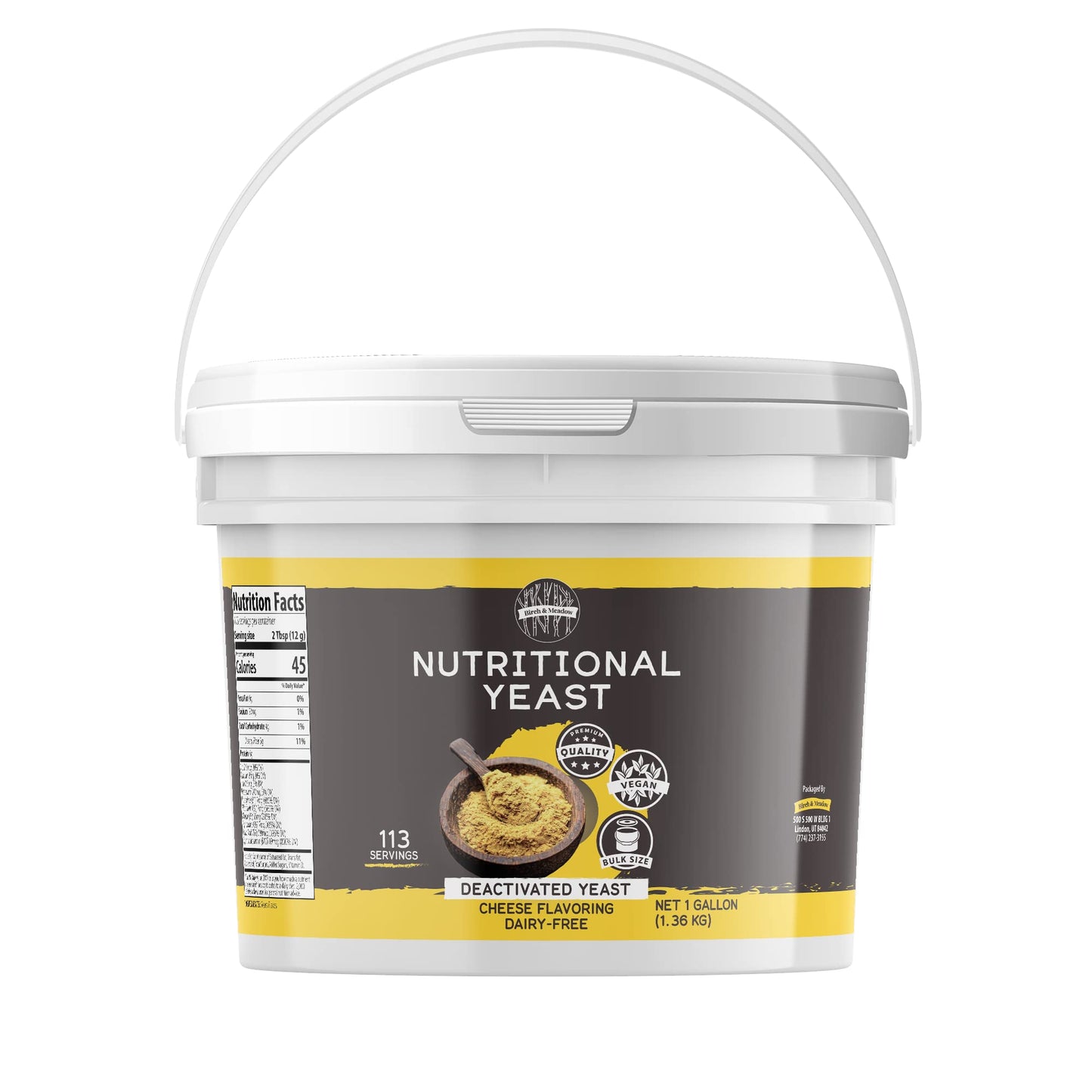 Birch & Meadow 1 Gallon Of Nutritional Yeast Flakes, Popcorn, Yummy Nooch