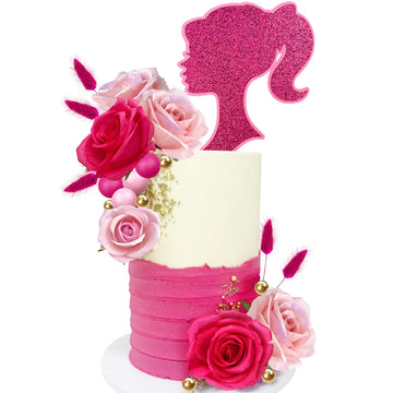 Hot Pink Girl Cake Toppers Pink Ball Cake Decoration Butterfly Cake Decoration Girl Theme Cake Decoration For Wedding Birthday B