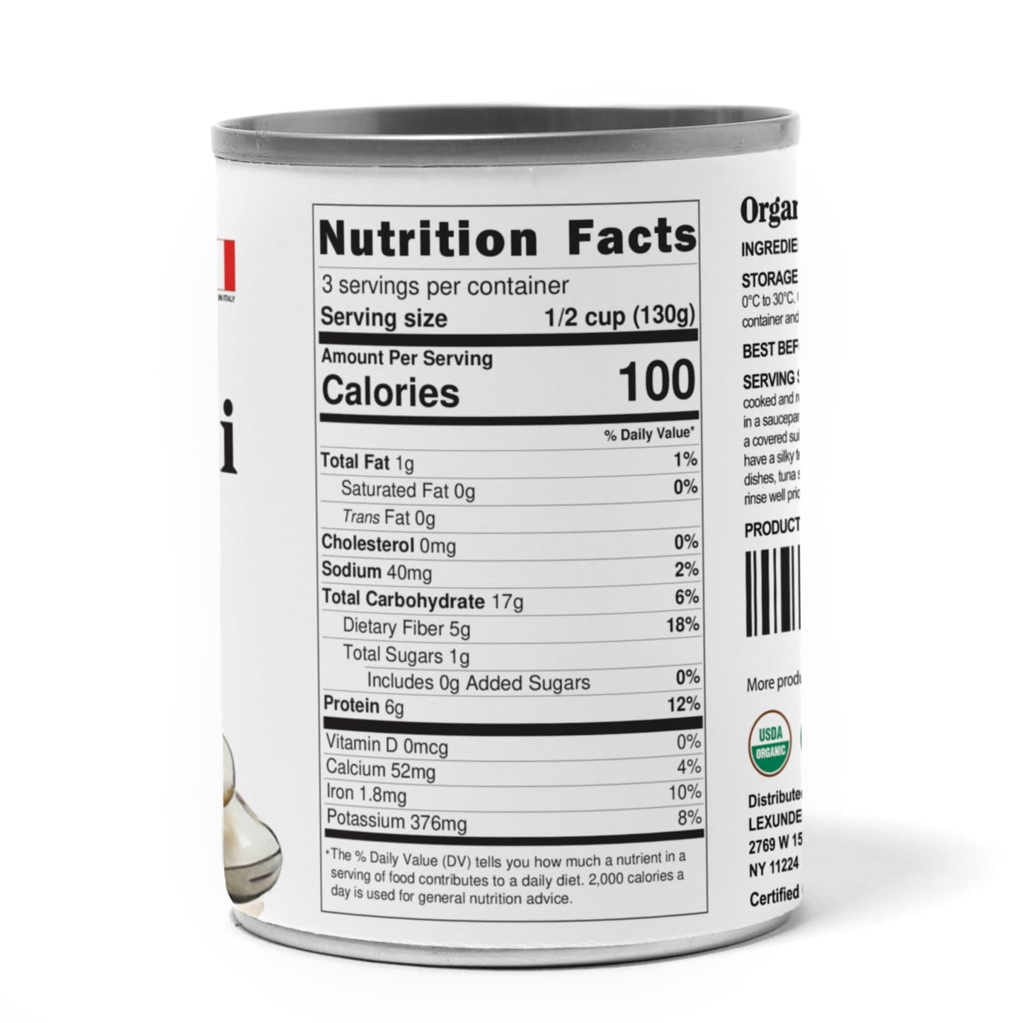 Food To Live Organic Italian Canned Cannellini Beans, 14 Oz (Pack Of 1) - Unsalted Non-Gmo White Kidney Beans. Good Source Of Fi