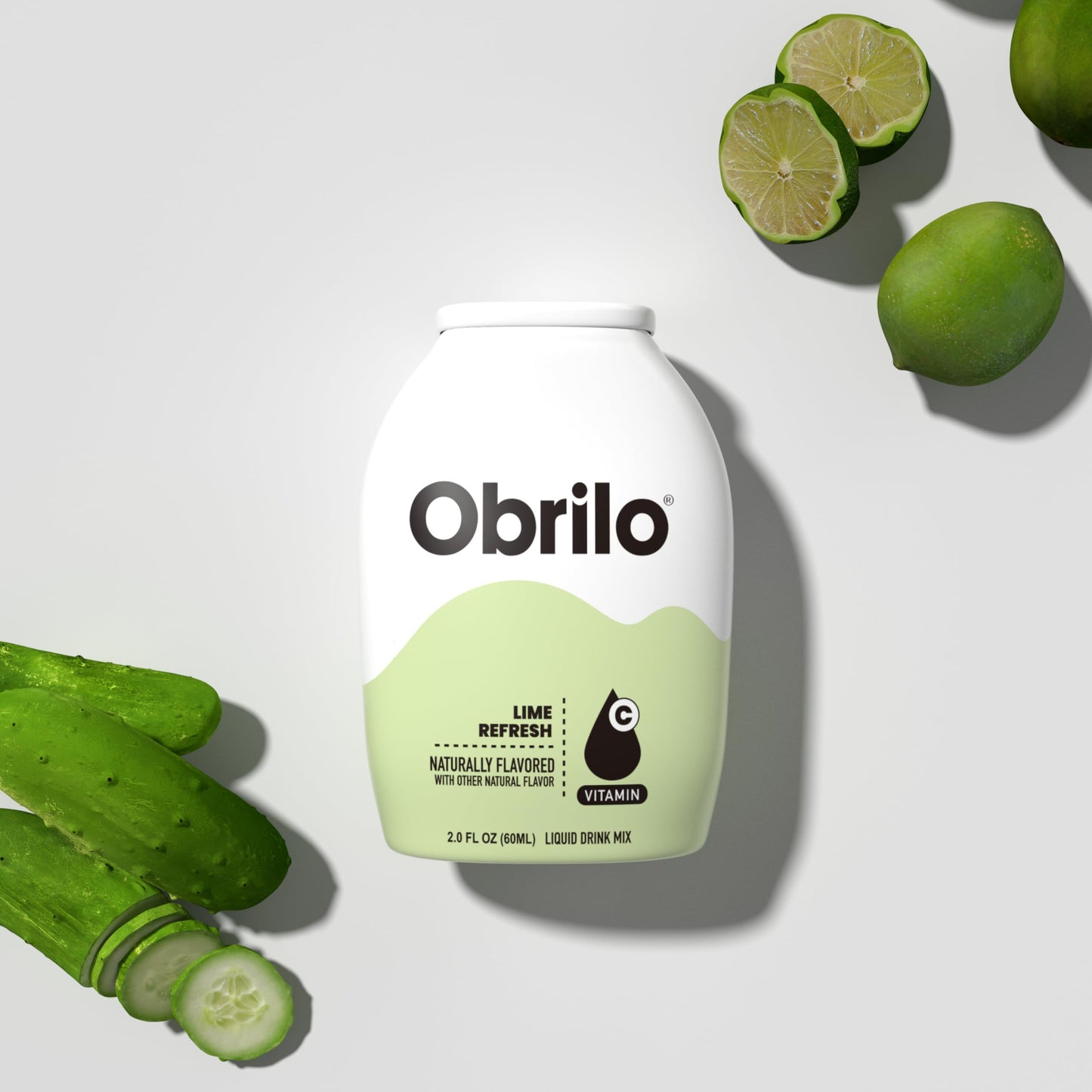 Obrilo Water Enhancer Liquid Flavoring Drops, Zero Sugar, Naturally Flavored, 2 Fl Oz (Pack of 5), Lime Refresh