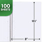 Mead Spiral Notebook, 1 Subject, Graph Ruled Paper, 7-1/2 X 10-1/2, 100 Sheets, Yellow (05676Az7)