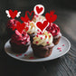 24 Pcs Valentine'S Day Cupcake Toppers Glitter Sweet Love Heart Be Mine Valentines Cupcake Picks Valentine'S Day Theme Wedding B