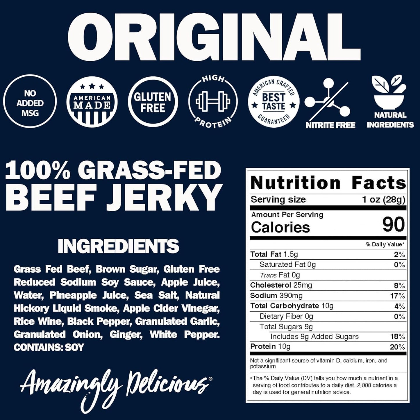Field Trip Beef Jerky - Gluten Free, Low Carb, High Protein Snack - Original Flavor - 2.2oz - Model VLX-1288