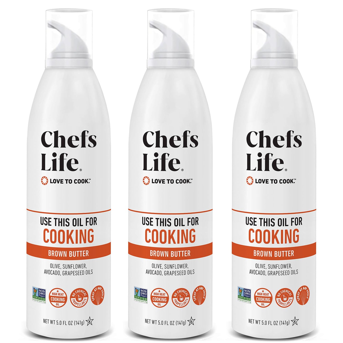 Chefs Life Brown Butter Cooking Spray - Cooking Oil Spray, Non Stick Olive Oil Spray with Avocado Oil and Grapeseed Oil for Cook