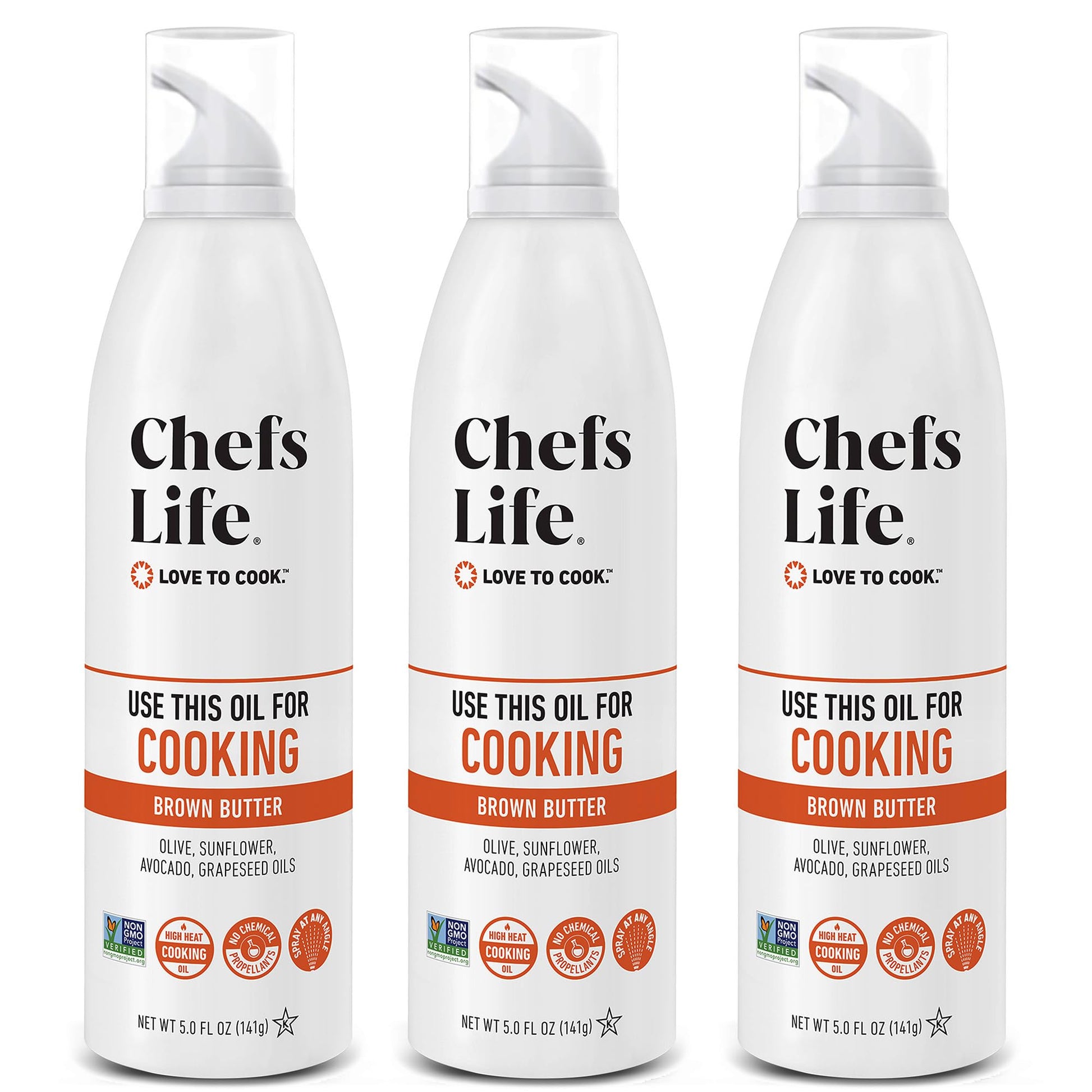 Chefs Life Brown Butter Cooking Spray - Cooking Oil Spray, Non Stick Olive Oil Spray with Avocado Oil and Grapeseed Oil for Cook