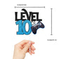 Caiwowo Level 10 Game Birthday Cake Topper - Blue Paper Decoration for Boys 10th Birthday Party
