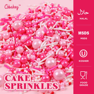 Pink Sprinkles For Cake Decorating 4.23Ounce - Pink Pearl Sprinkles For Cupcake Toppers, Ice Cream, Candy, Cookie Decorations -