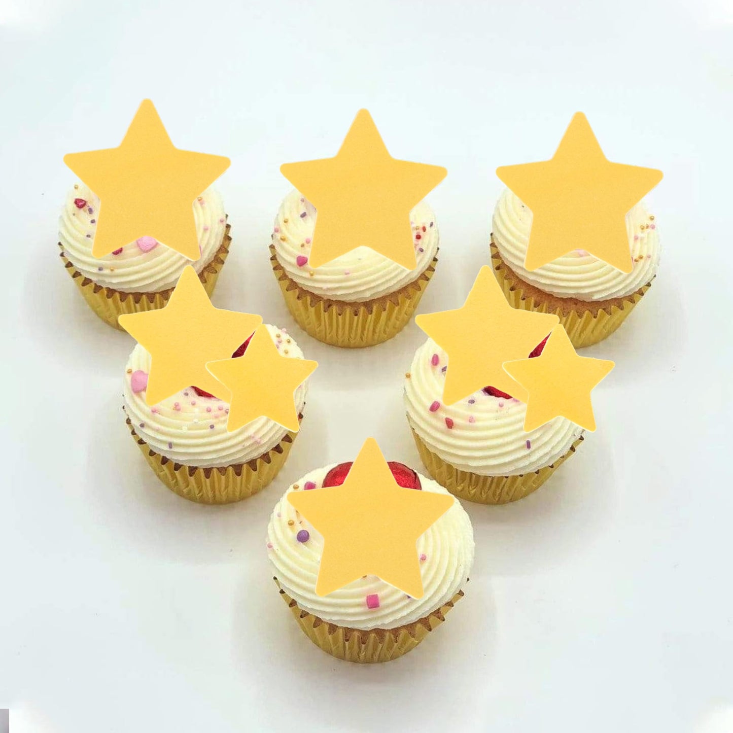 60 Pcs Edible Gold Star Cupcake Toppers Edible Stars For Cake Decorating Edible Twinkle Star Cupcake Picks Baby Shower Cake Deco
