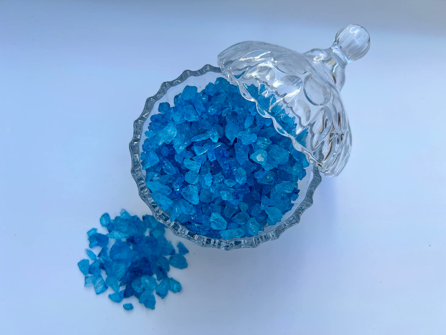 Sweetglob Old Fashioned Medium Rock Sugar Candy Gems, Lump Sugar Rock Crystals (1 Pound, Blue Raspberry)
