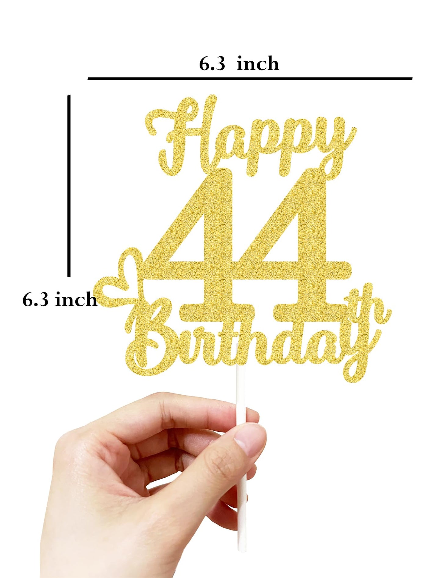 44 Birthday Cake Toppers-Gold Glitter, 44Th Cake Topper For Men,44 Cake Topper For Women, 44Th Birthday Decorations,44Th Birthda